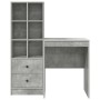 Escritorio con almacenamiento con cajón 2 pcs Gris Concreto