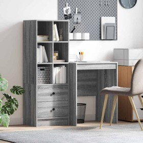 Escritorio con almacenamiento 2 pcs Gris sonoma 60 x 50 x 76 cm