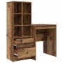 Escritorio con almacenamiento con cajón 2 pcs Madera Vieja