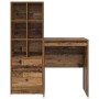 Escritorio con almacenamiento con cajón 2 pcs Madera Vieja