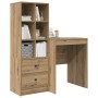 Escritorio con almacenamiento con cajón 2 pcs Roble artisan