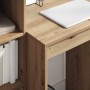 Escritorio con almacenamiento con cajón 2 pcs Roble artisan