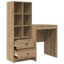 Escritorio con almacenamiento con cajón 2 pcs Roble artisan