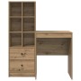 Escritorio con almacenamiento con cajón 2 pcs Roble artisan