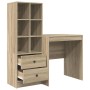 Escritorio con almacenamiento con cajón 2 pcs Roble Sonoma