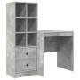Escritorio con almacenamiento con cajón 2 pcs Gris Concreto