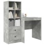 Escritorio con almacenamiento con cajón 2 pcs Gris Concreto