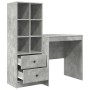 Escritorio con almacenamiento con cajón 2 pcs Gris Concreto