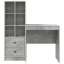 Escritorio con almacenamiento con cajón 2 pcs Gris Concreto
