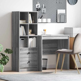 Escritorio con almacenamiento 2 pcs Gris sonoma 70 x 50 x 76 cm