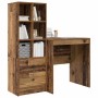 Escritorio con almacenamiento con cajón 2 pcs Madera Vieja