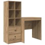 Escritorio con almacenamiento con cajón 2 pcs Roble artisan