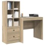 Escritorio con almacenamiento con cajón 2 pcs Roble Sonoma