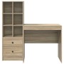 Escritorio con almacenamiento con cajón 2 pcs Roble Sonoma