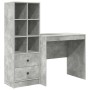 Escritorio con almacenamiento con cajón 2 pcs Gris Concreto