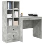 Escritorio con almacenamiento con cajón 2 pcs Gris Concreto