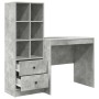 Escritorio con almacenamiento con cajón 2 pcs Gris Concreto