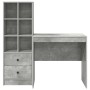 Escritorio con almacenamiento con cajón 2 pcs Gris Concreto