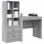 Escritorio con almacenamiento 2 pcs Gris sonoma 80 x 50 x 76 cm