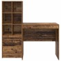 Escritorio con almacenamiento con cajón 2 pcs Madera Vieja