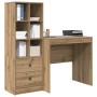 Escritorio con almacenamiento con cajón 2 pcs Roble artisan