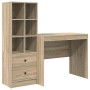 Escritorio con almacenamiento con cajón 2 pcs Roble Sonoma