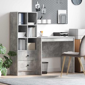 Escritorio con almacenamiento con cajón 2 pcs Gris Concreto