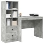 Escritorio con almacenamiento con cajón 2 pcs Gris Concreto