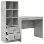 Escritorio con almacenamiento con cajón 2 pcs Gris Concreto