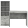 Escritorio con almacenamiento con cajón 2 pcs Gris Concreto