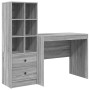 Escritorio con almacenamiento 2 pcs Gris sonoma 90 x 50 x 76 cm