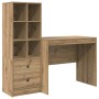 Escritorio con almacenamiento con cajón 2 pcs Roble artisan