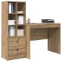Escritorio con almacenamiento con cajón 2 pcs Roble artisan