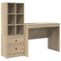 Escritorio con almacenamiento con cajón 2 pcs Roble Sonoma