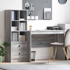 Escritorio con almacenamiento con cajón 2 pcs Gris sonoma