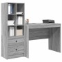 Escritorio con almacenamiento con cajón 2 pcs Gris sonoma