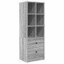 Escritorio con almacenamiento con cajón 2 pcs Gris sonoma