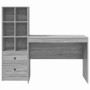 Escritorio con almacenamiento con cajón 2 pcs Gris sonoma