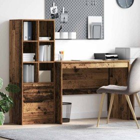 Escritorio con almacenamiento con cajón 2 pcs Madera Vieja Escritorio con almacenamiento con cajón 2 pcs Madera Vieja