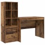 Escritorio con almacenamiento con cajón 2 pcs Madera Vieja