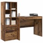 Escritorio con almacenamiento con cajón 2 pcs Madera Vieja