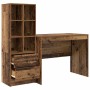 Escritorio con almacenamiento con cajón 2 pcs Madera Vieja