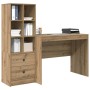 Escritorio con almacenamiento con cajón 2 pcs Roble artisan