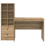 Escritorio con almacenamiento con cajón 2 pcs Roble artisan
