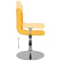 Taburete de cocina giratorio de tela amarillo
