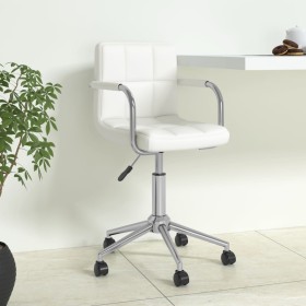 Silla de oficina giratoria de cuero sintético blanco Silla de oficina giratoria de cuero sintético blanco