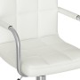 Silla de oficina giratoria de cuero sintético blanco