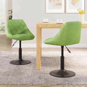 Sillas de comedor giratorias 2 unidades terciopelo verde claro Sillas de comedor giratorias 2 unidades terciopelo verde claro