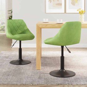 Sillas de comedor giratorias 2 unidades terciopelo verde claro Sillas de comedor giratorias 2 unidades terciopelo verde claro