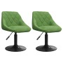 Sillas de comedor giratorias 2 unidades terciopelo verde claro
